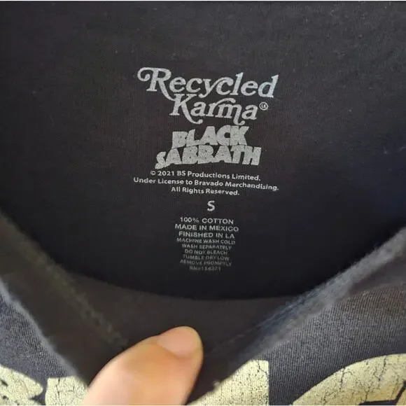 NWOT Recycled Karma Black Sabbath Band Tee - Picture 4 of 5